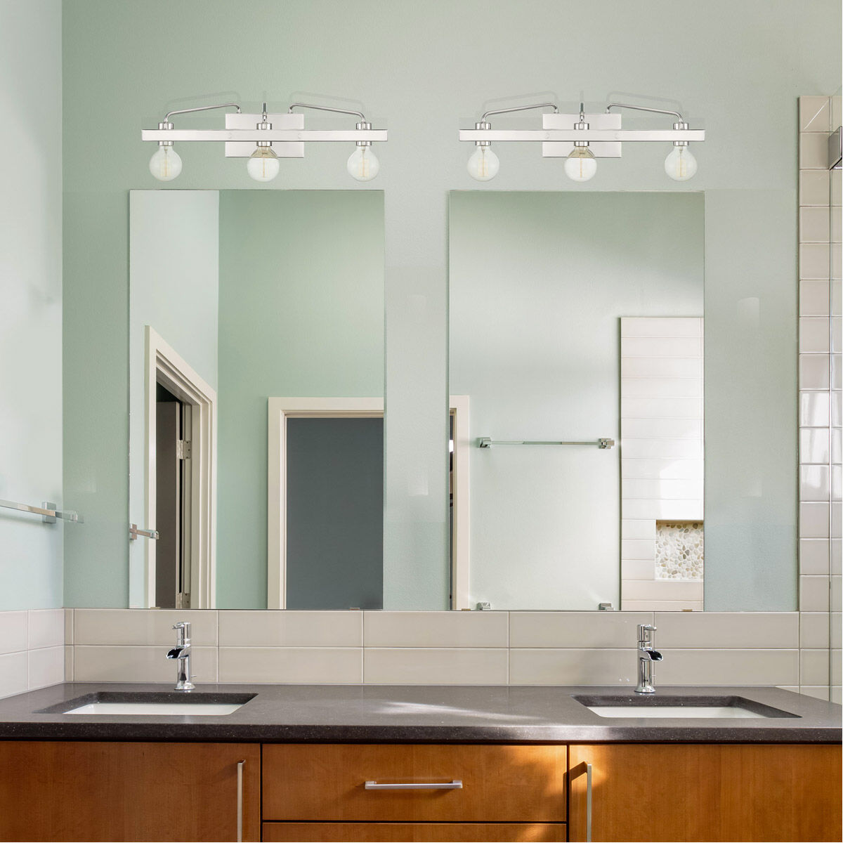 Ravella 3 Light 33.25 inch Polished Nickel Bath Bar Wall Light